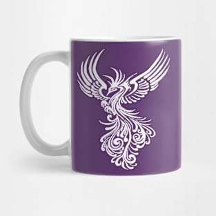 Mythical Phoenix Creature In Flight Artistic Illustration White Mug